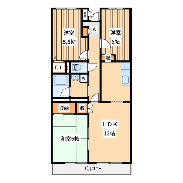 町田市成瀬のマンションの間取り