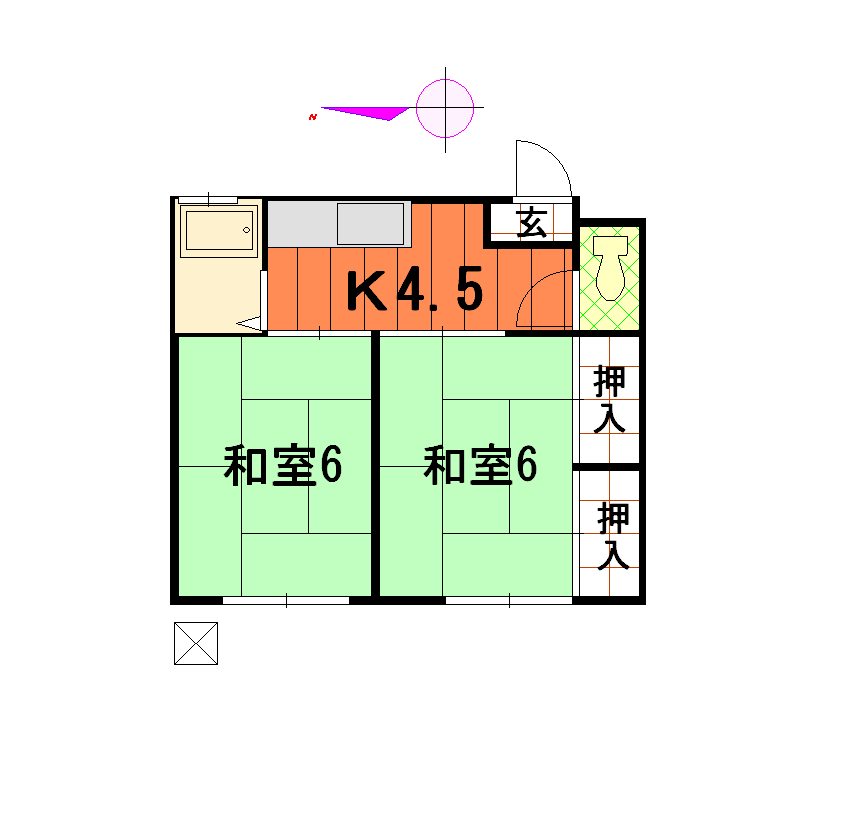 足立区関原のアパートの間取り