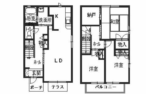 福知山市石原のアパートの間取り