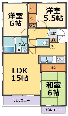 メゾン・ド甲子園二番町の間取り