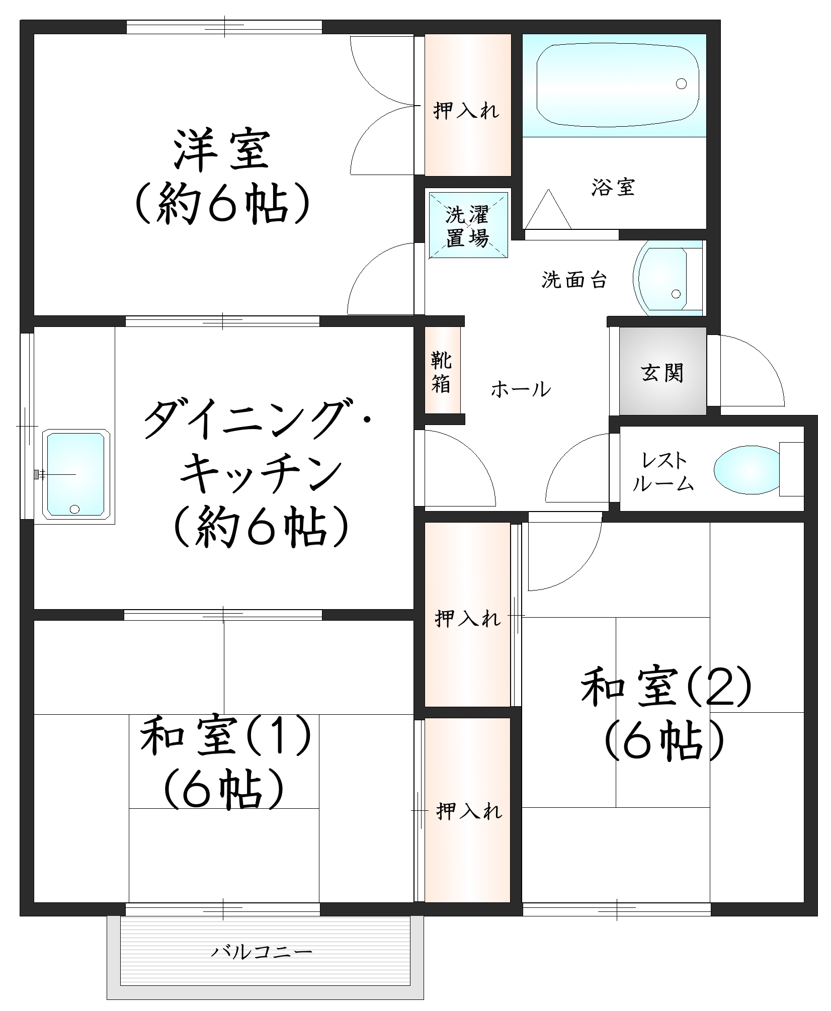 オリエント柚の木　B棟の間取り