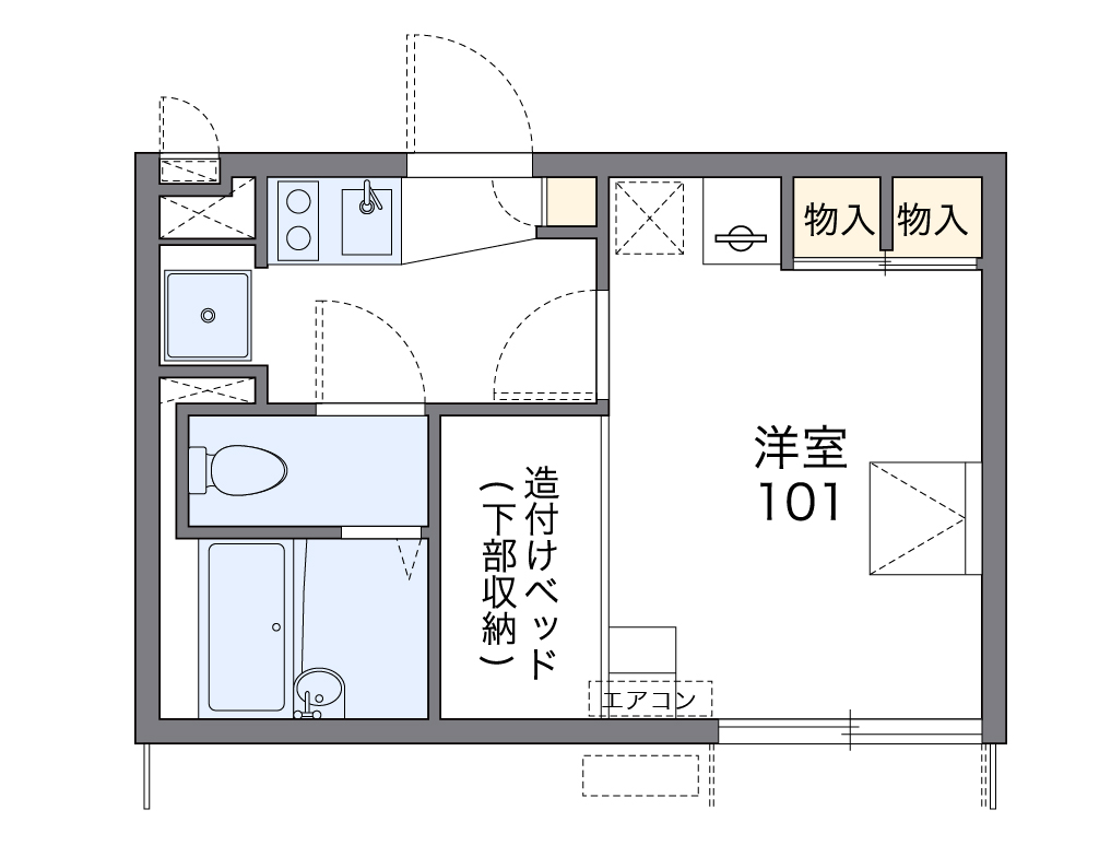 泉大津市板原町のアパートの間取り