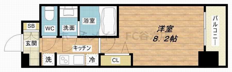 プレサンス心斎橋ソレイユの間取り