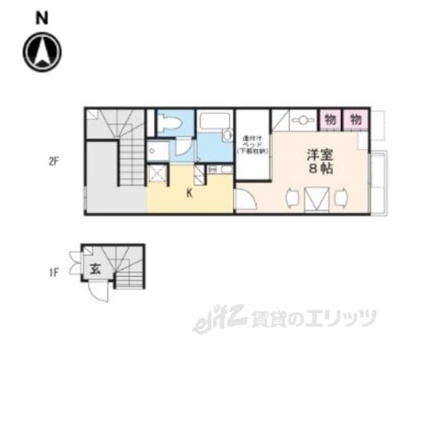 東近江市御園町のアパートの間取り