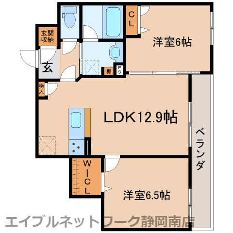 静岡市駿河区有東のマンションの間取り