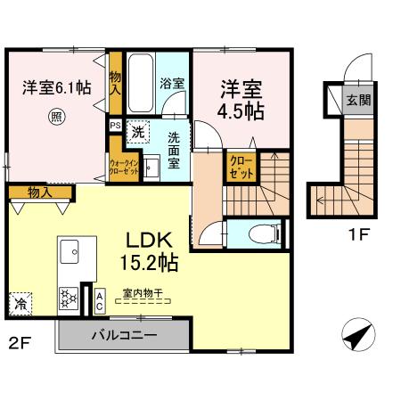 【広島市安佐南区大塚西のアパートの間取り】