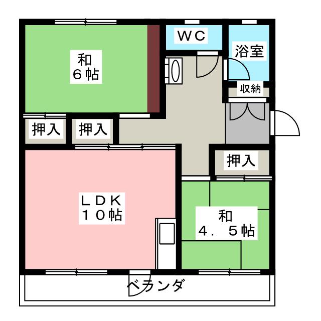 コーポ岳美Ａの間取り