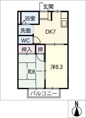 MAPLETOWN PINO Ａ棟の間取り