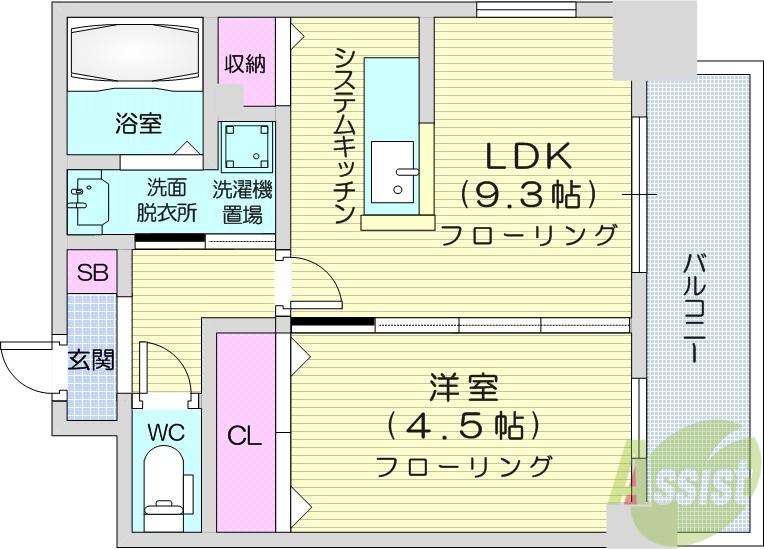 プライマル札幌桑園の間取り