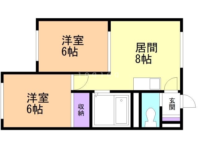 札幌市東区北四十四条東のマンションの間取り