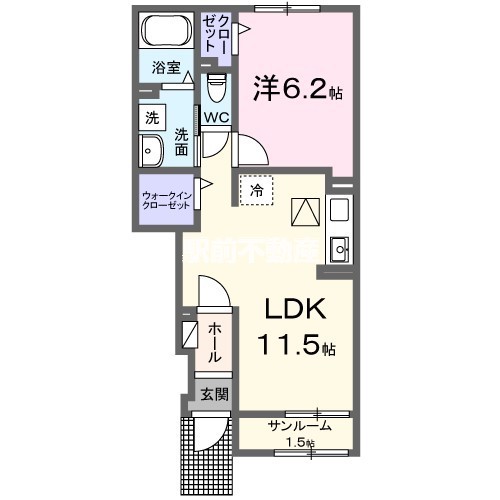 朝倉郡筑前町依井のアパートの間取り