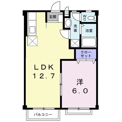 宗像市田熊のアパートの間取り