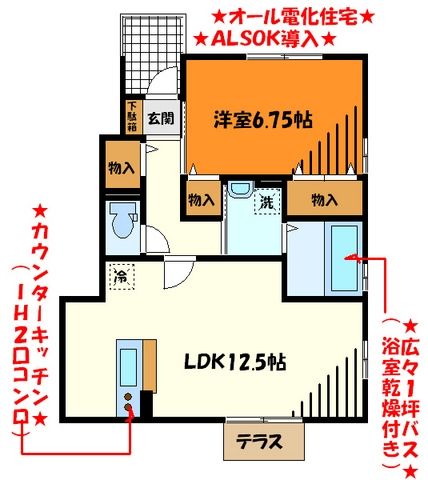 八王子市下恩方町のアパートの間取り