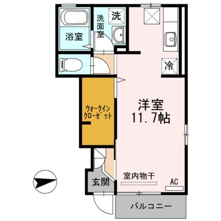 米子市皆生温泉のアパートの間取り