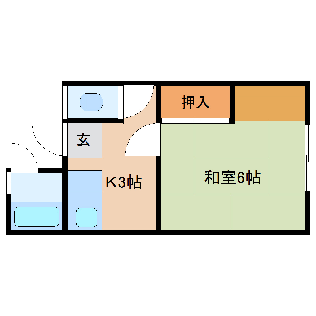 【静岡市清水区西久保のアパートの間取り】