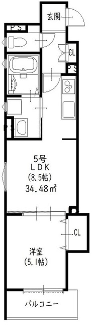 大東市北条のアパートの間取り