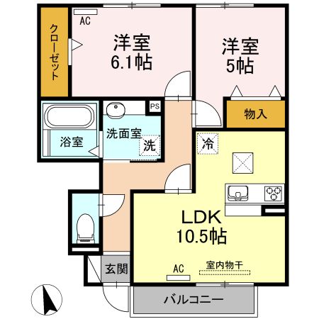 豊川市八幡町のアパートの間取り