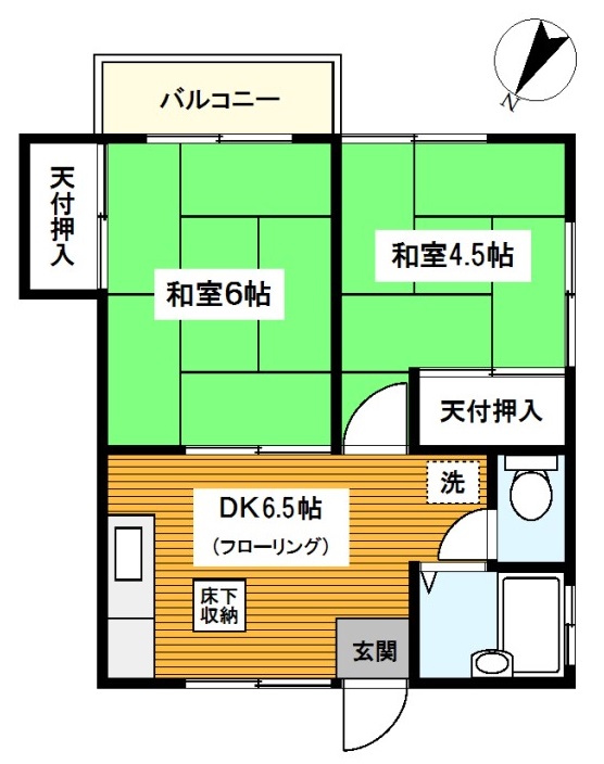 横浜市神奈川区西寺尾のアパートの間取り