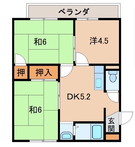 ハイツ柿の実Iの間取り