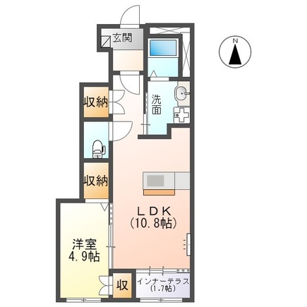 仙台市泉区七北田のアパートの間取り