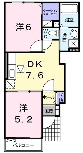 今治市東村南のアパートの間取り