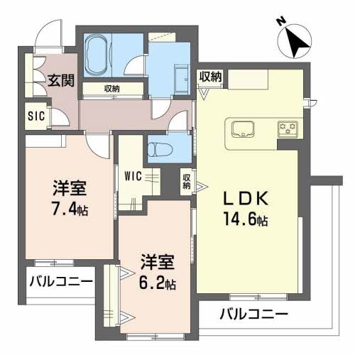 鹿児島市城山町のマンションの間取り