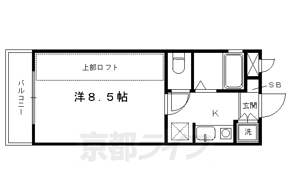 【京都市東山区本町１９丁目のマンションの間取り】