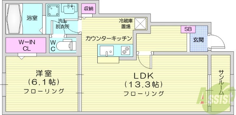 塩竈小松崎弐番館の間取り