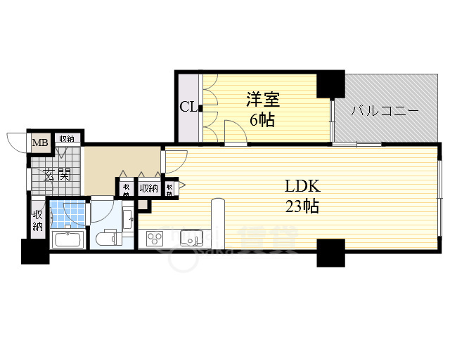 大阪市淀川区十三東のマンションの間取り