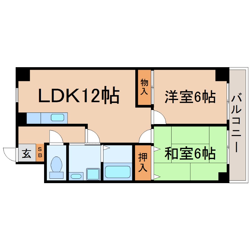 尼崎市久々知のマンションの間取り