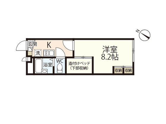 安芸郡熊野町出来庭のアパートの間取り