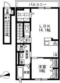 坂戸市中富町のアパートの間取り