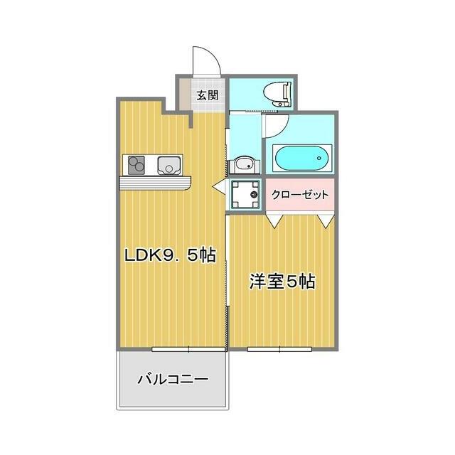 熊本市中央区船場町のマンションの間取り