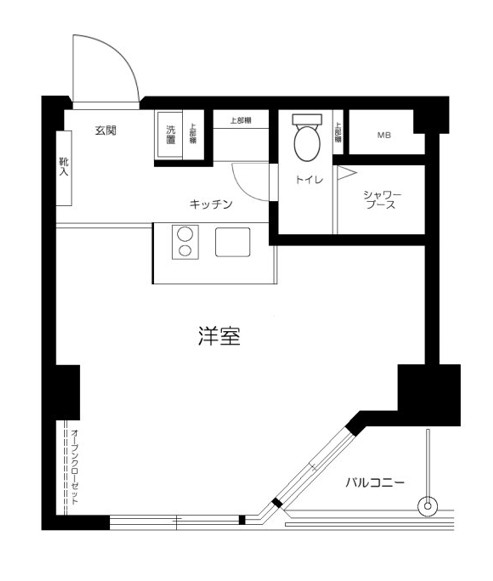 港区赤坂のマンションの間取り