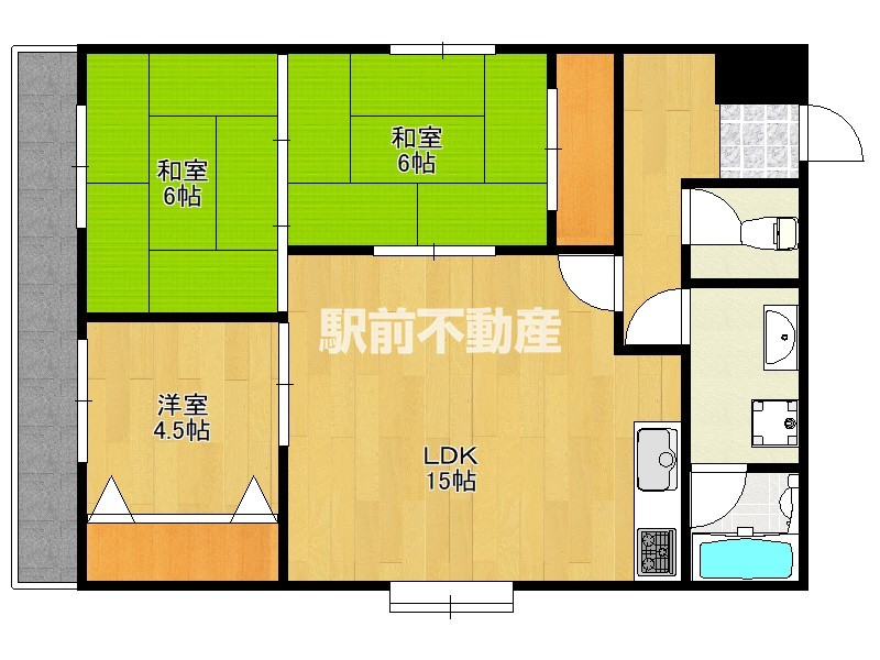 福岡市博多区下呉服町のマンションの間取り