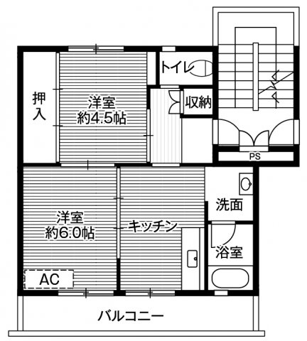 ビレッジハウス紫波2号棟の間取り