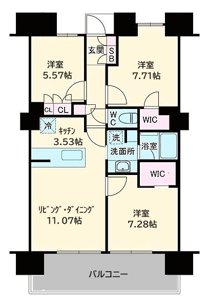 エンブルタワー七間町の間取り