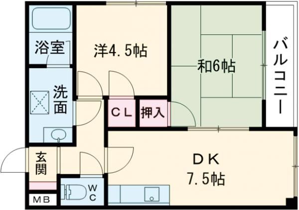 明石市西新町のマンションの間取り