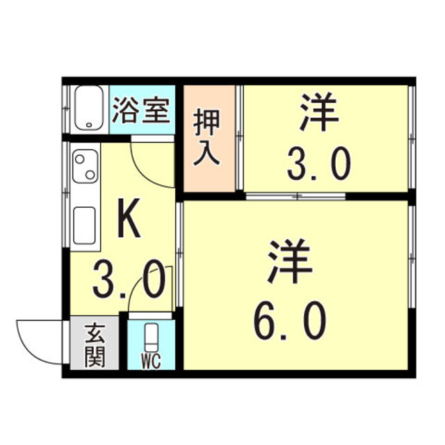 伊丹市車塚のアパートの間取り