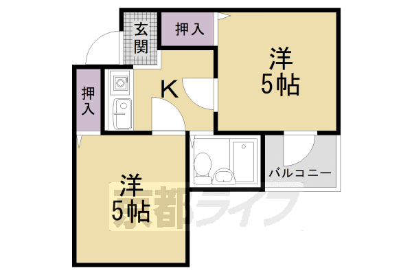 京都市右京区西院六反田町のマンションの間取り