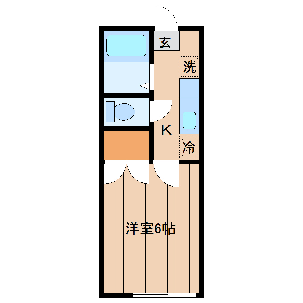 仙台市青葉区国見のアパートの間取り