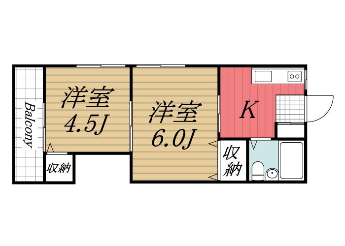 八街市榎戸のアパートの間取り