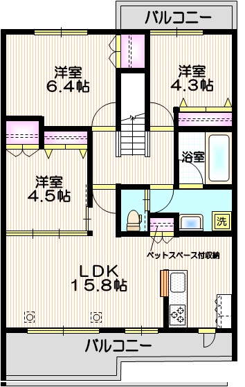 さいたま市北区土呂町のマンションの間取り