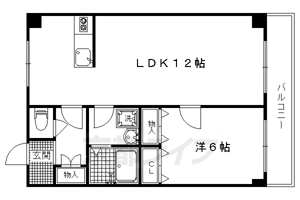 京都市北区平野宮本町のマンションの間取り