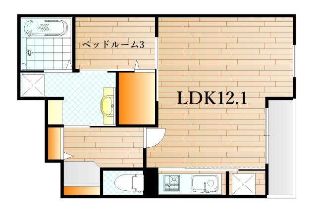 下関市綾羅木新町のアパートの間取り