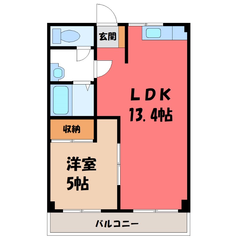 深谷市中瀬のマンションの間取り