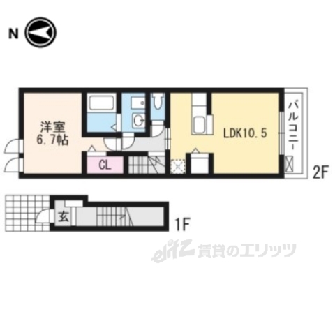 東近江市八日市東浜町のアパートの間取り