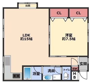 伊丹市宮ノ前のマンションの間取り