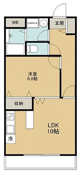 煉瓦館シャトルVII号室の間取り