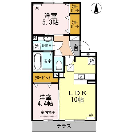 上益城郡益城町大字広崎のアパートの間取り